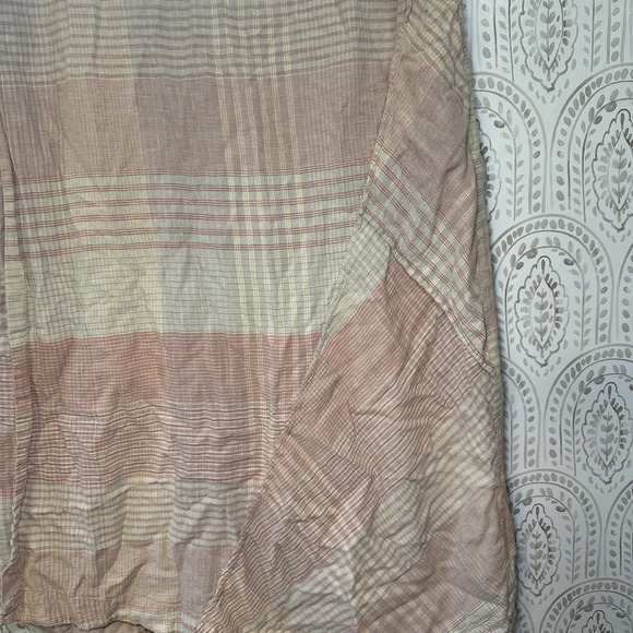 J. Jill PureJill Womens Size Large Cream Plaid Lagenlook Asymmetrical Dress - Picture 4 of 11